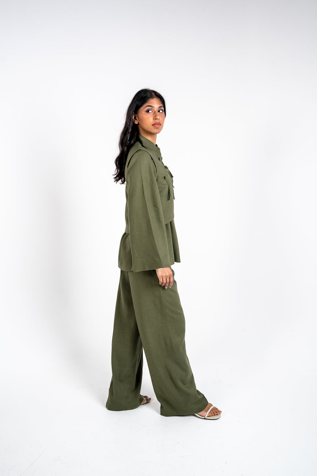 Linen Olive  Set